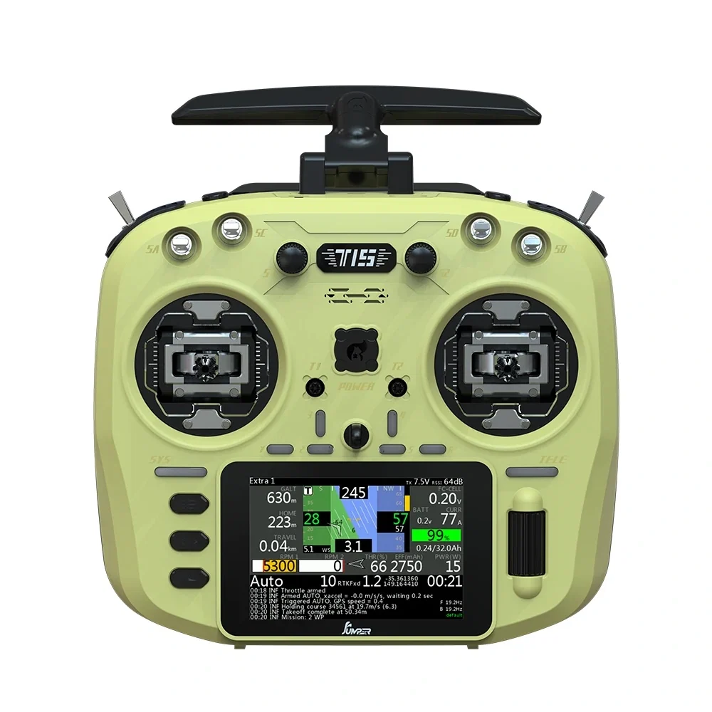 Jumper T15 ELRS 1W 2.4GHz VS-M HALL Sensor Gimbals 3.5" HD Touch Color Screen EdgeTX RC Transmitter - Choose Color — Yellow