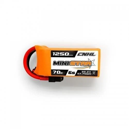 MiniStar 6S 1250mAh 70C LiPo Battery with XT60 Connector