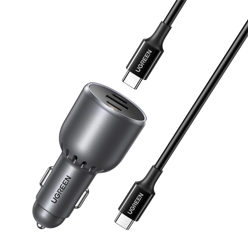 Ładowarka samochodowa UGREEN EC705, USB + 2x USB-C, 130W + kabel 1m 5A
