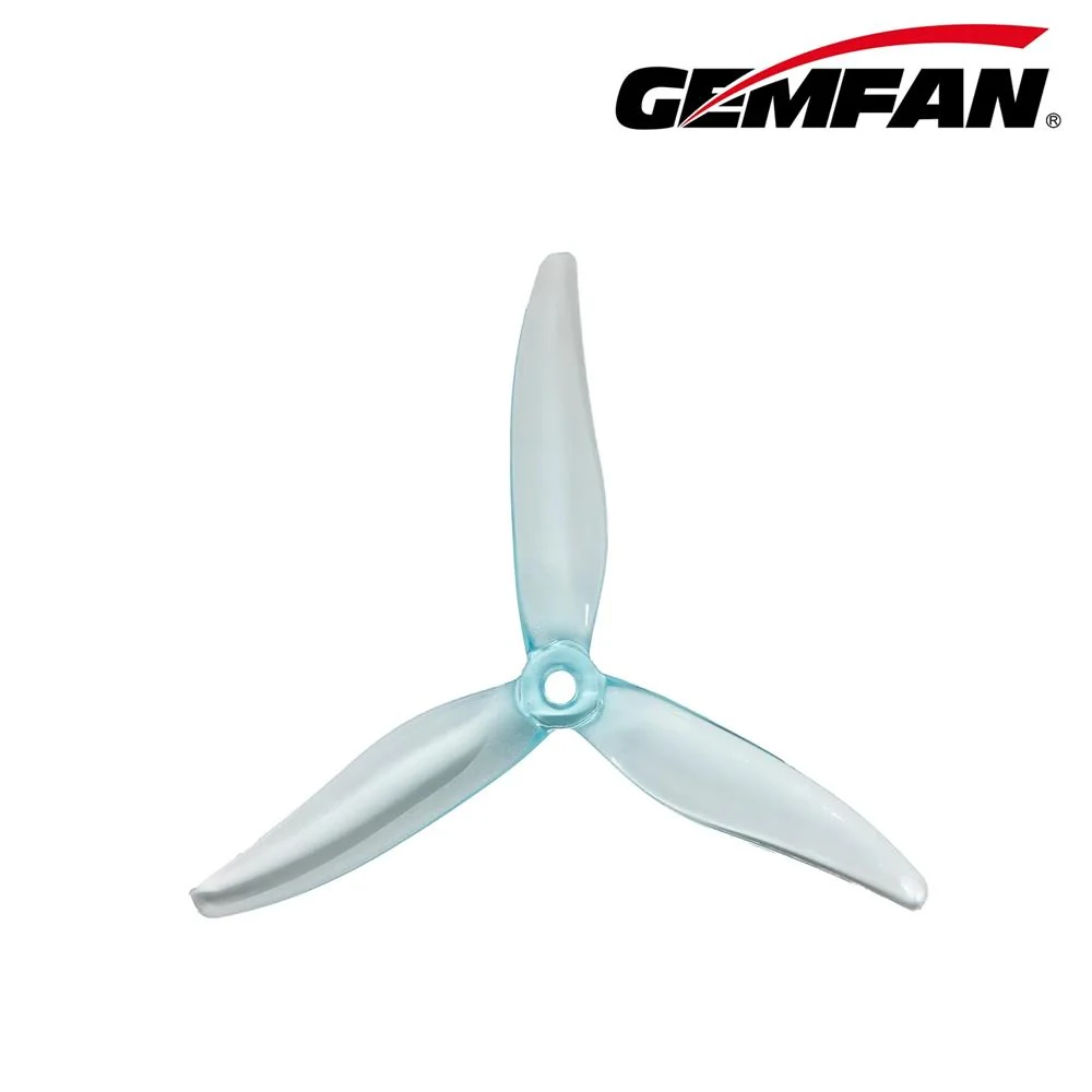 Gemfan Fury 5128 3 (5.1x2.8x3) PC Durable Prop (2CW+2CCW)- Choose Color — Clear Blue