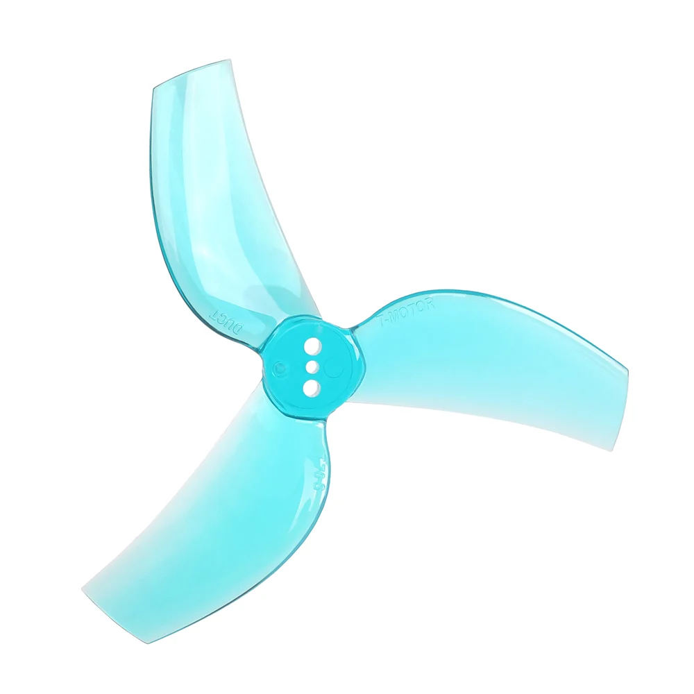 T-Motor T76S 3 Inch 1.5mm T-Mount FPV Drone Propeller - Tri-Blade — Crystal Blue