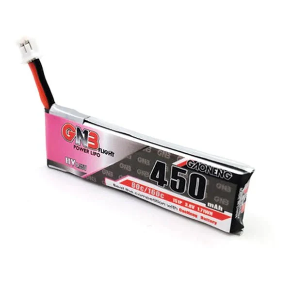 Gaoneng GNB 3.8V 1S 450mAh 80C LiHV Whoop/Micro Battery w/ PH2.0