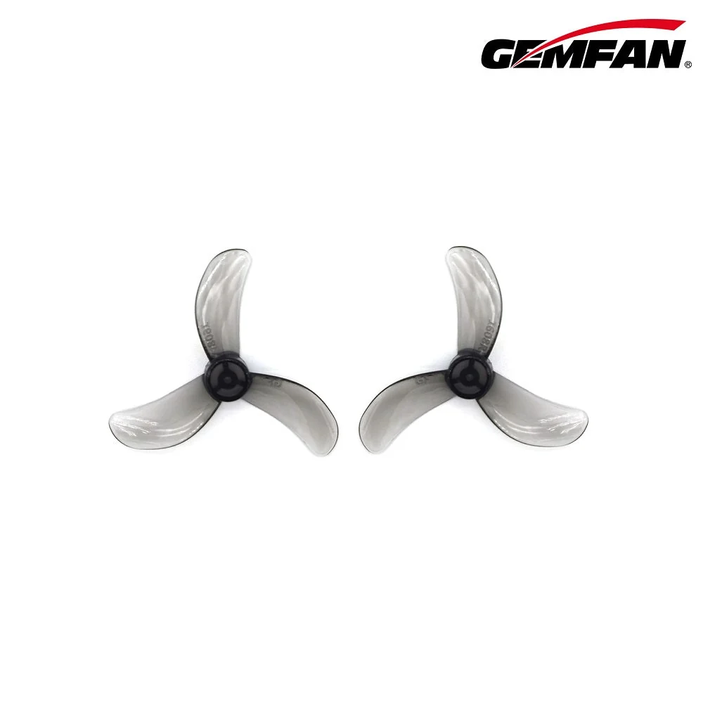 Gemfan 1608-3 40mm Tri-Blade 1.5mm Shaft Propellers - (4CW+4CCW) - Choose Color — Clear Black