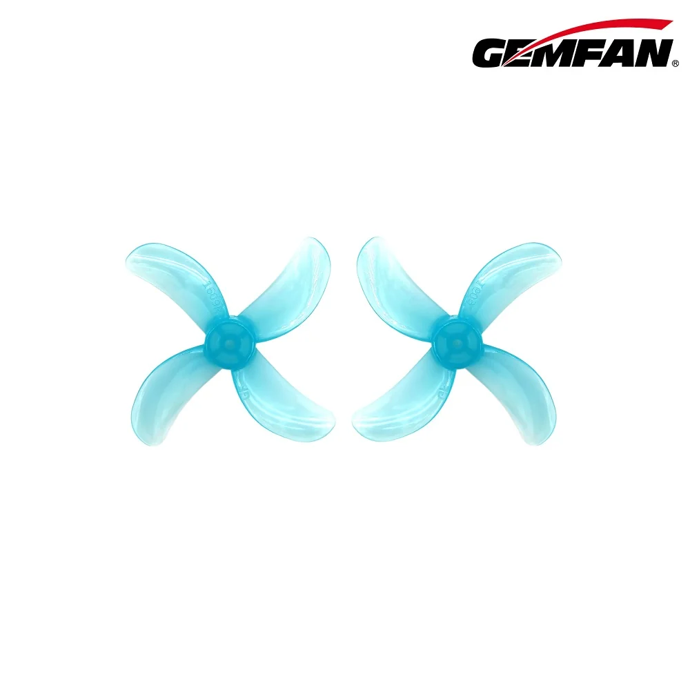 Gemfan 1609-4 40mm Quad-Blade 1.5mm Shaft Propellers - (4CW+4CCW) - Choose Color — Clear Blue