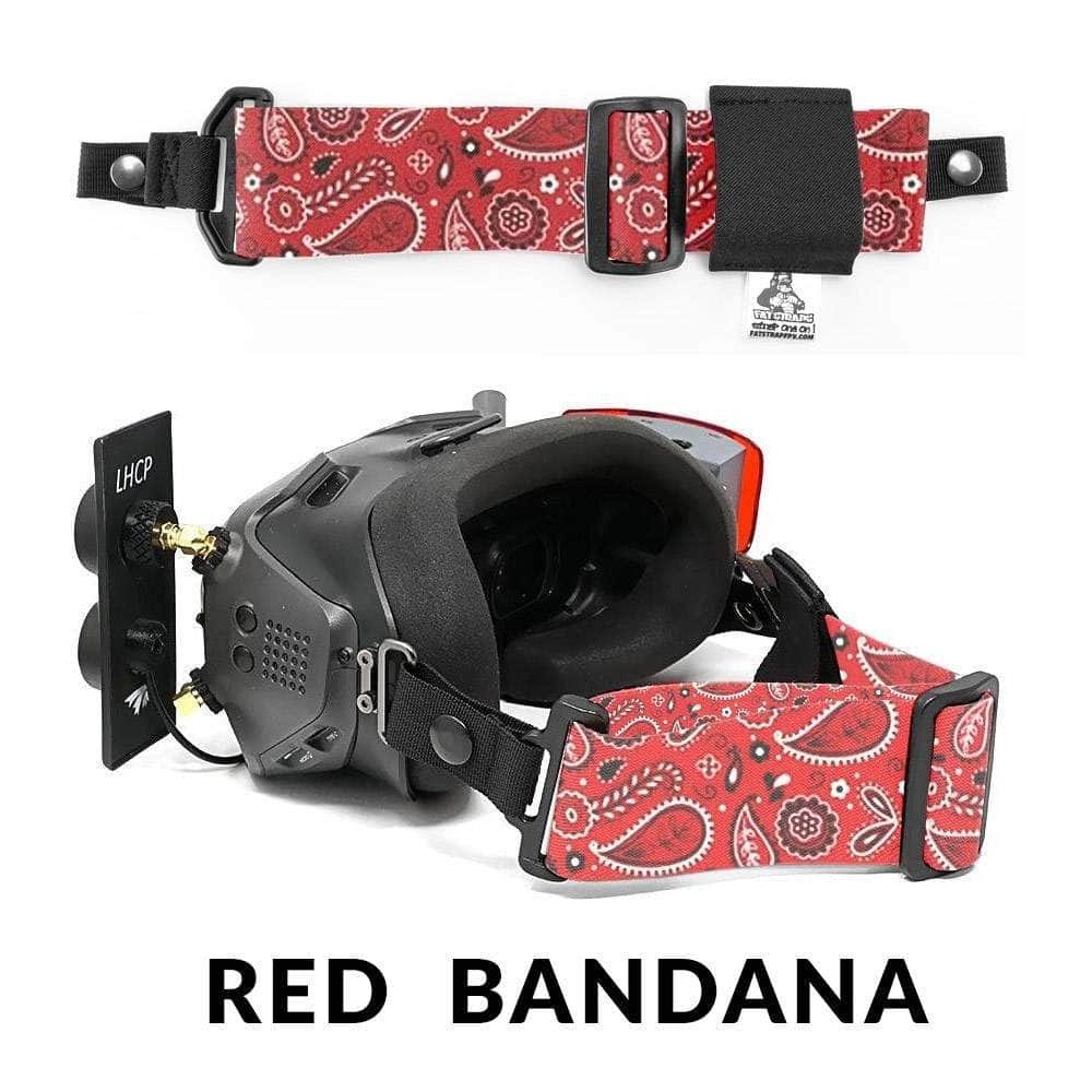 FatStraps 2" FPV Goggle Strap for Fatshark, Walksnail or DJI - Choose Your Style — HD Thick (Snap Loop) / Red Bandana