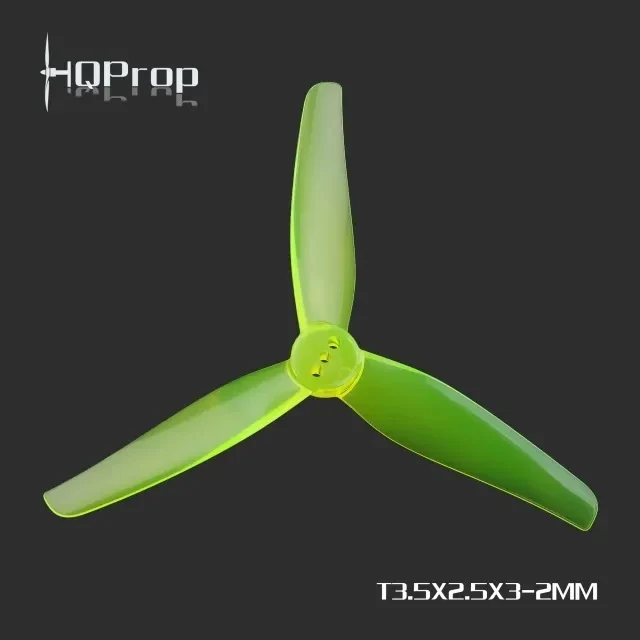 HQ Durable Prop T3.5x2.5x3 3" 2MM T-Mount- (2CW+2CCW) Poly Carbonate - Choose Color — Yellow