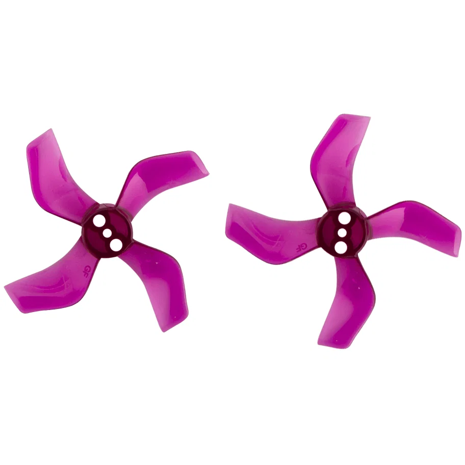 Gemfan 1636 Durable Quad-Blade 40mm Micro/Whoop Prop 8 Pack (1.5mm Shaft) - Choose Your Color — Clear Purple