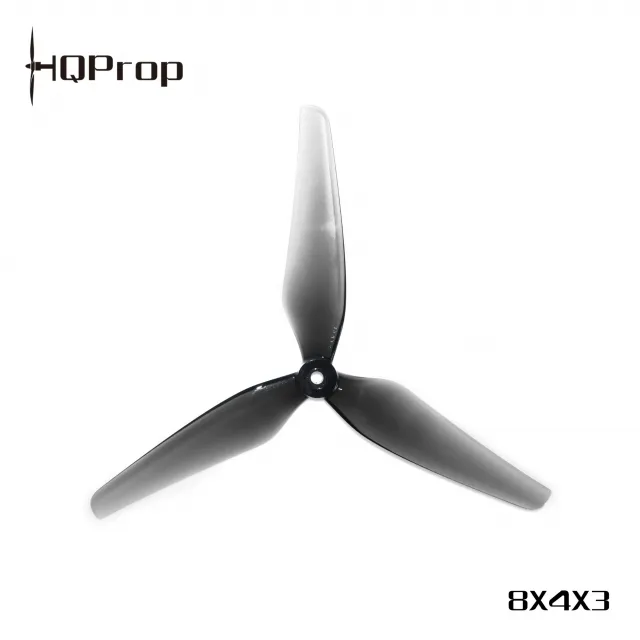 HQ MacroQuad Prop 8x4x3 Poly Carbonate (2CW+2CCW) - Grey