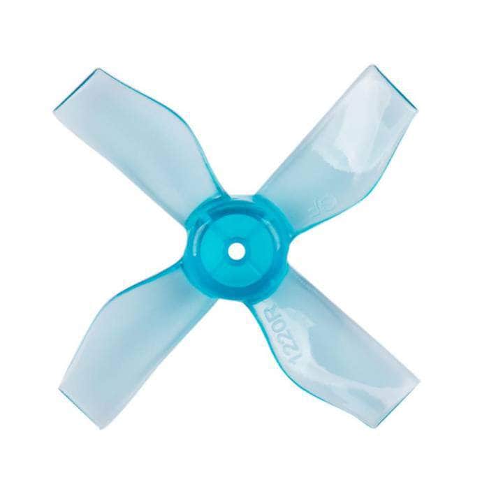 Gemfan 1220-4 Quad-Blade 31mm Micro/Whoop Prop 8 Pack (0.8 mm Shaft) - Choose Your Color — Clear Blue