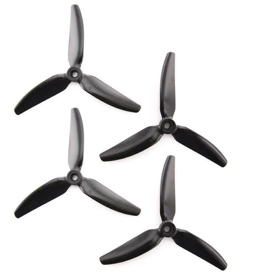 HQ Prop 5x4.3x3 V1S Tri-Blade 5" Prop 4 Pack - Choose Your Color — Black