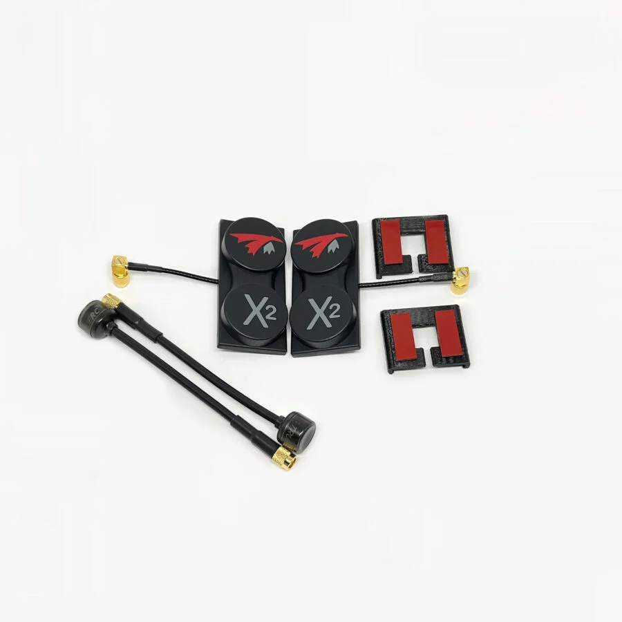 TrueRC X2-AIR MK II 5.8GHz Patch Antenna Pair W/ CORE Omni Antenna Pair Combo for HDzero VRX4 - LHCP
