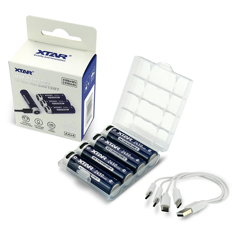 Akumulator Xtar R6 / AA 1,5V Li-ion 2450mAh z zabezpieczeniem z portem USB-C - 4szt