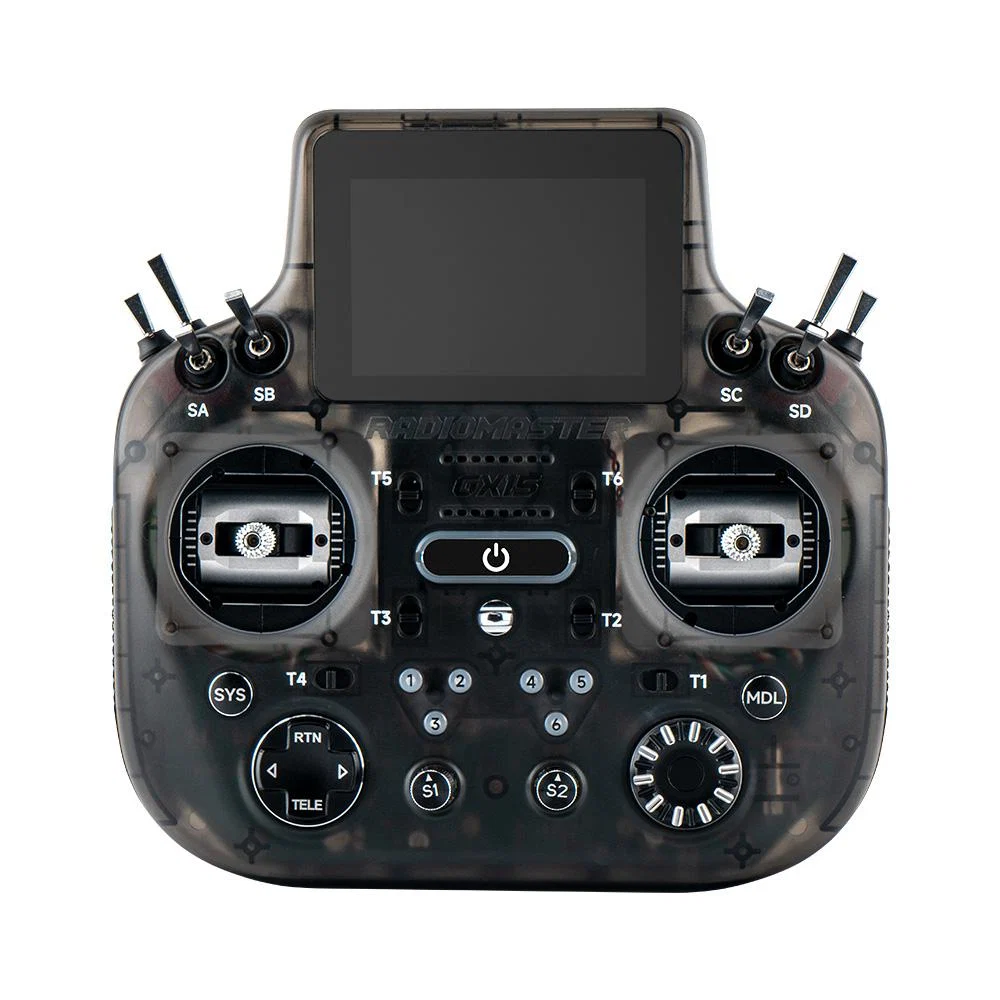 RadioMaster GX15 MAX ELRS Gemini 2.4GHz 3.5-inch Touchscreen Display AG02 Gimbals Radio Controller - Choose Color — Transparent Charcoal