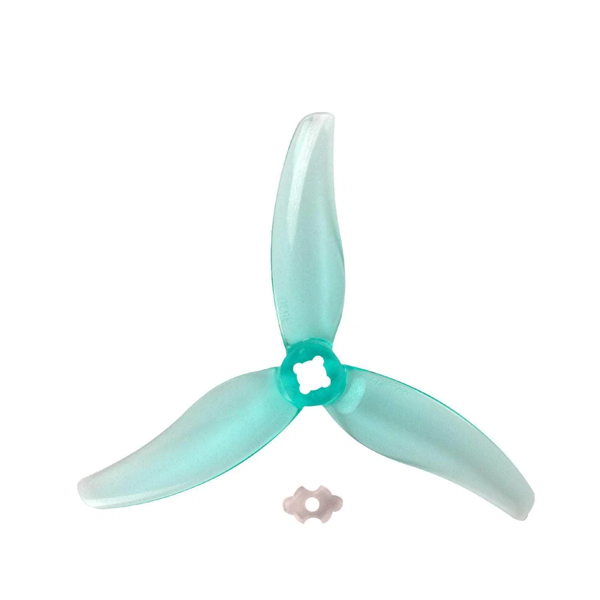 Gemfan Hurricane 3630-3 Durable Tri-Blade 3.5" Prop 4 Pack w/Adapter for 1.5mm T-Mount - Choose Your Color — Clear Green