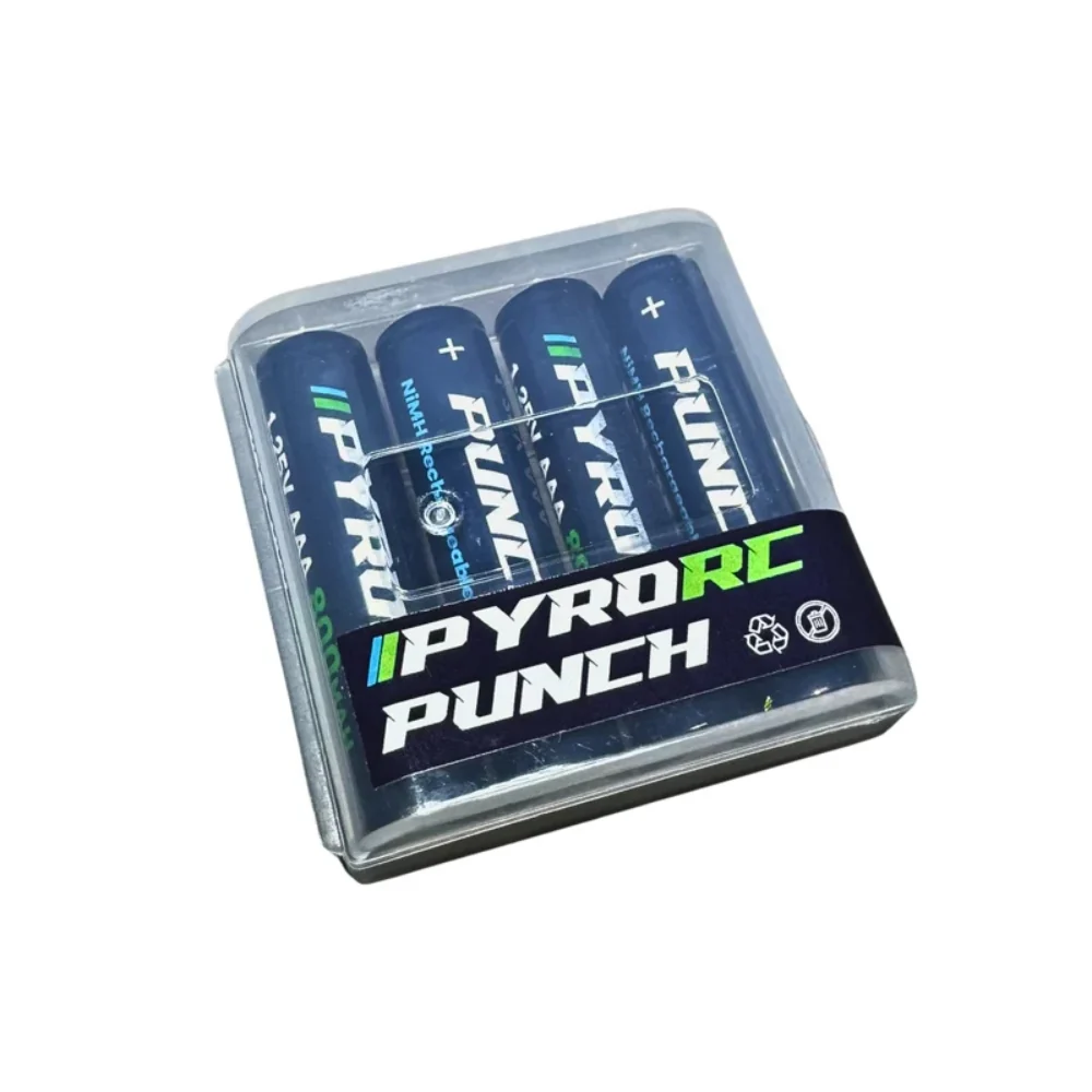 PyroRC Punch 800mAh NiMH AAA Rechargeable Batteries (4PCS)