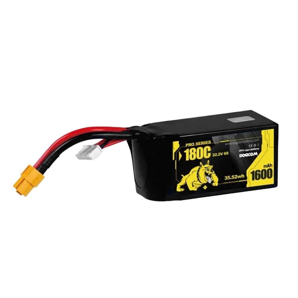 DOGCOM 1600mAh 6S 22.2V 180C LiPo Battery - XT60