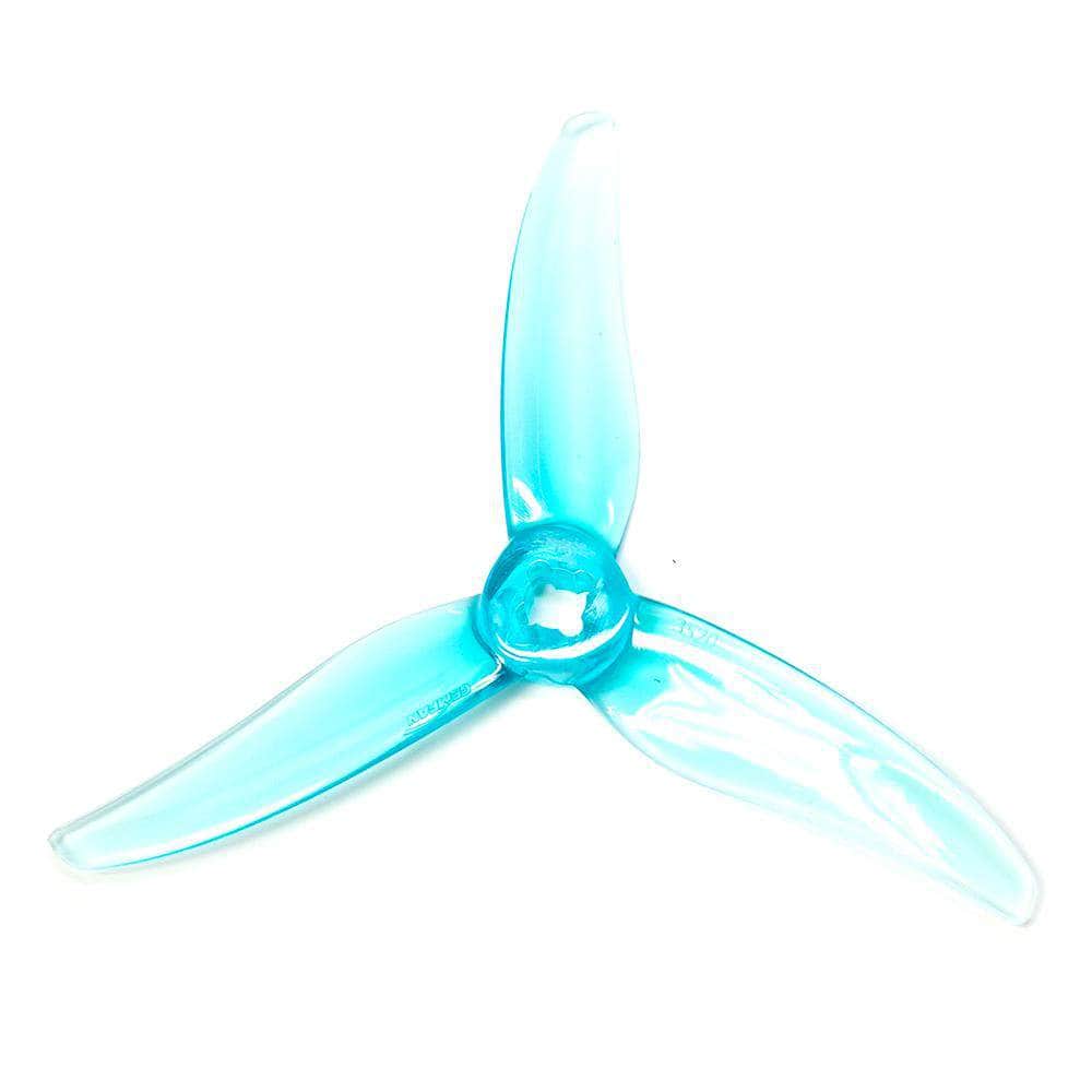 Gemfan Hurricane 3520 Durable Tri-Blade 3.5" Prop 4 Pack - Choose Your Color — Clear Blue