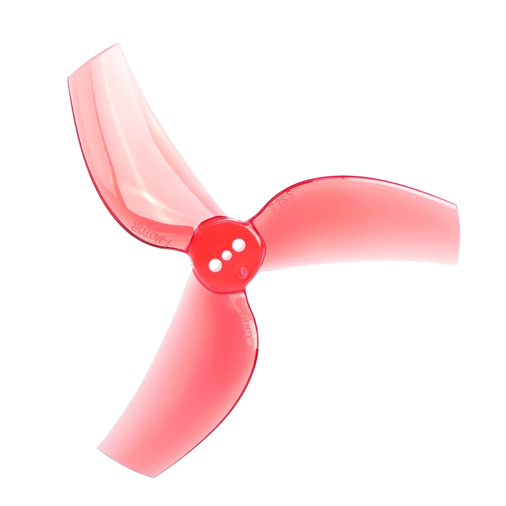 T-Motor T76S 3 Inch 1.5mm T-Mount FPV Drone Propeller - Tri-Blade — Crystal Red