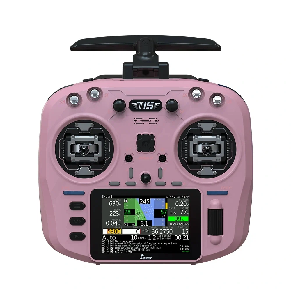 Jumper T15 ELRS 1W 2.4GHz VS-M HALL Sensor Gimbals 3.5" HD Touch Color Screen EdgeTX RC Transmitter - Choose Color — Pink