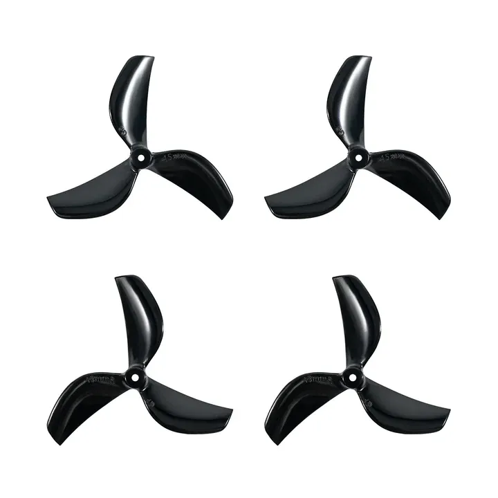 Śmigła 3-łopatkowe Gemfan 45 mm (wał 1,5 mm, 4 szt.) - czarne