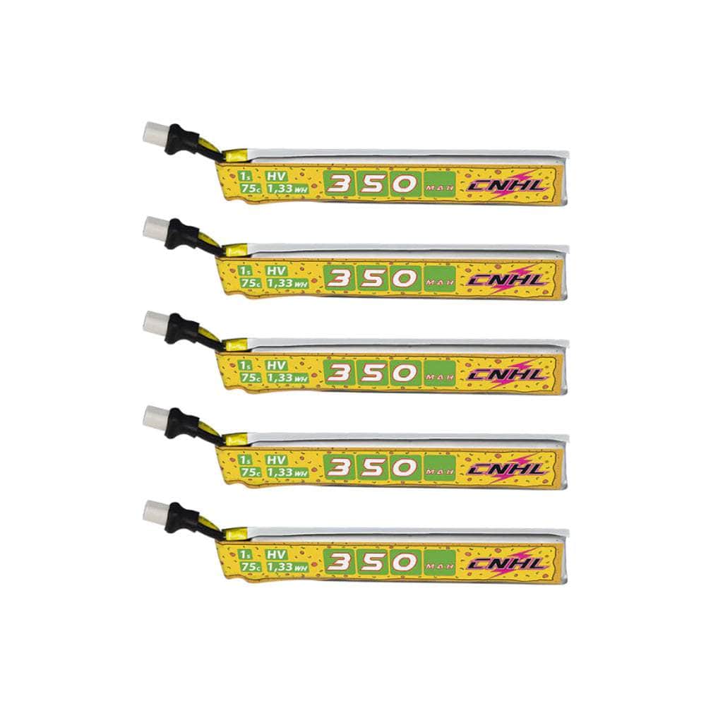 CNHL SpeedyPizza 3.8V 1S 350mAh 75C LiHV Battery 5 Pack - BT2.0