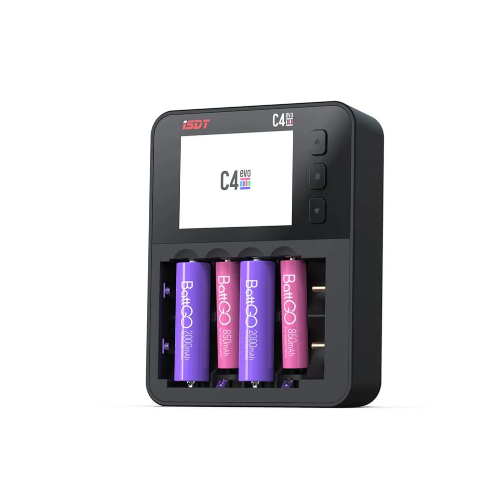 ISDT C4 EVO Smart Battery Charger for AA AAA 18650 26700 Battery with IPS Display Screen