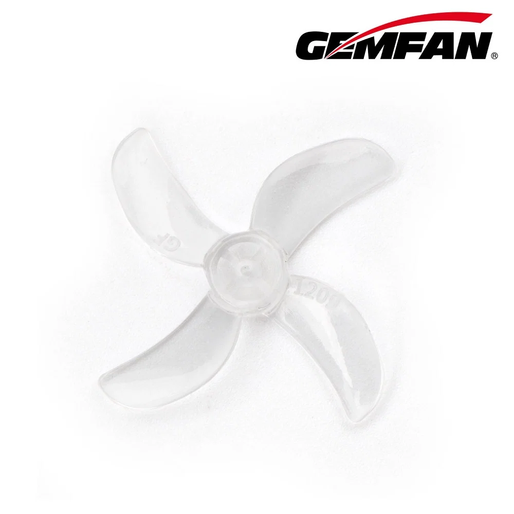 Gemfan 1209-4 31MM Quad blade 1mm Shaft (4CW+4CCW) Poly Carbonate - Choose Color — Clear