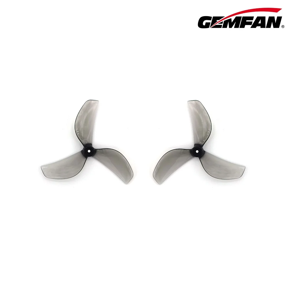 Gemfan 45mm-3 Tri-Blade 1mm Shaft Propellers - (4CW+4CCW) - Choose Color — Clear Grey