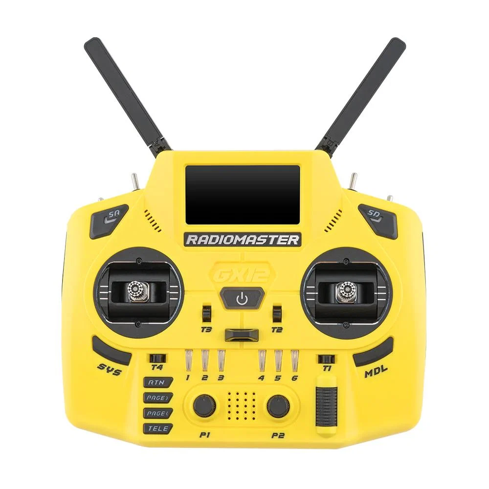 RadioMaster GX12 Crush M2 ELRS 2.4GHz/900MHz OLED Display GX01 1000Hz Gimbals Radio Controller - Choose Color — Lemon Twist Yellow