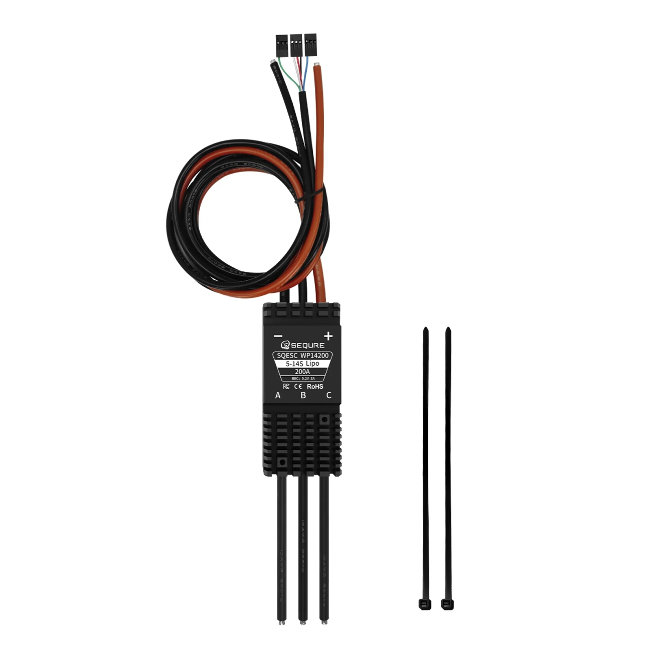 Wodoodporny regulator bezszczotkowy ESC 5–14S LiPo 200A SEQURE SQESC WP14200 IP68