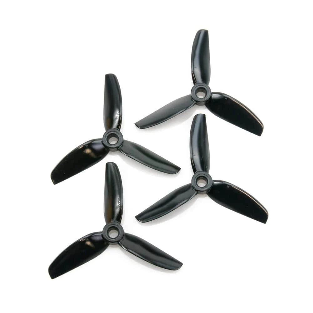 HQ Prop 3x3x3 PC Durable Tri-Blade 3" Prop 4 Pack (5mm Shaft) - Choose Your Color — Black