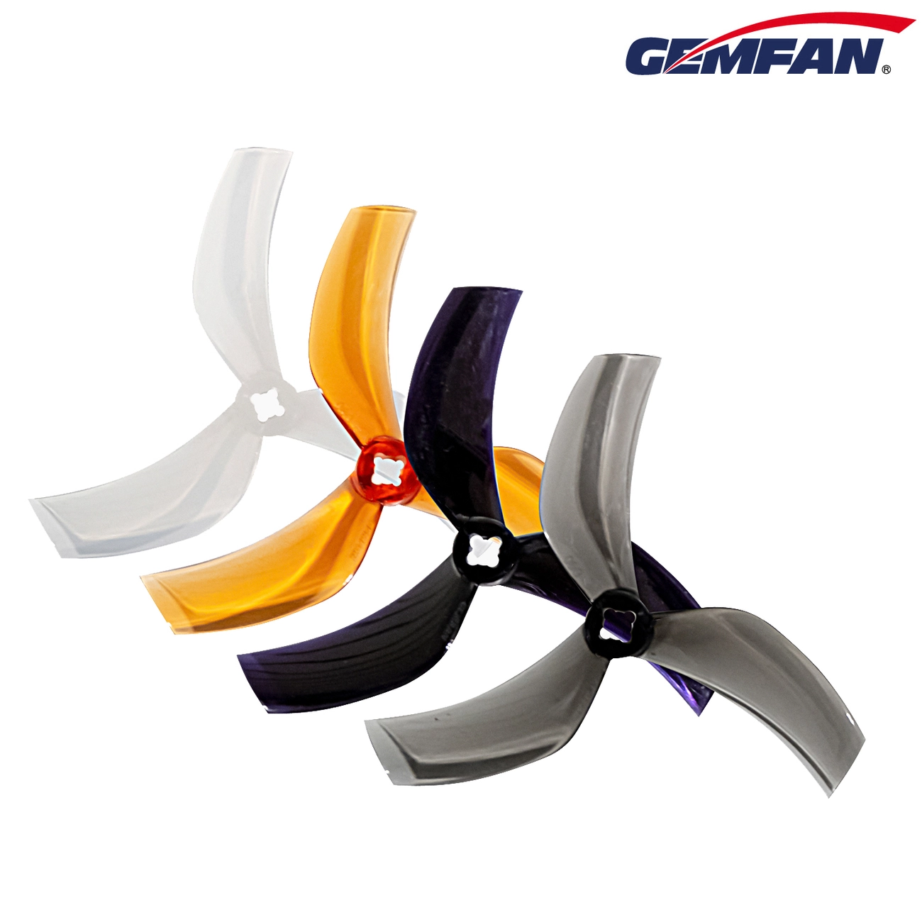 Śmigła Gemfan D90 3 płaty, 2mm/M5 (2CW,2CCW) (Kolor: czarny)