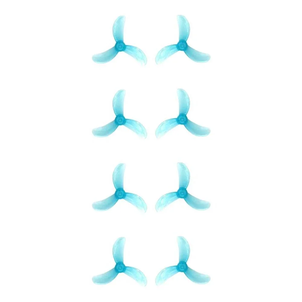 Gemfan 40mm 1608 3-Blade Propeller (Set of 8) - 1.2mm - Clear Blue